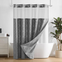 Duschdraperiset grått våffeltyg 180x180 cm