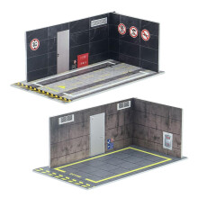 2 pezzi PVC Modello di auto in scala 1/24 Diorama Parcheggio Auto Garage Fai da te Spazio di parcheggio