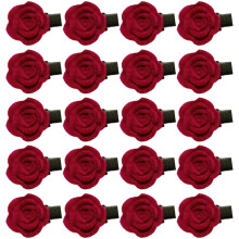 Fermaglio per capelli a forma di fiore con rosa rossa, elegante forcina a fiore per donna, accessori per capelli per San Valentino e matrimoni.