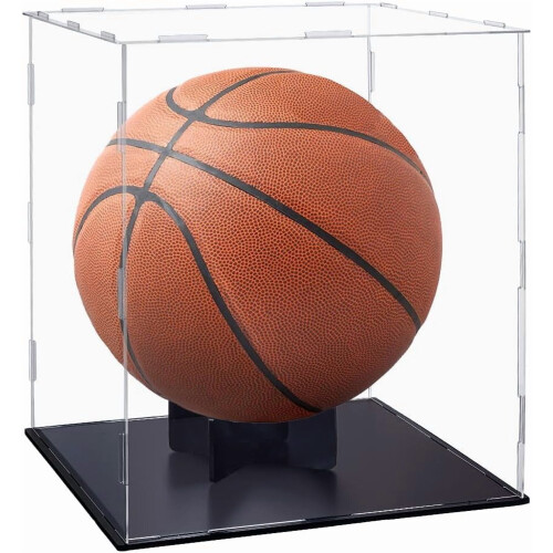 Vitrina acrílica para baloncesto con soporte