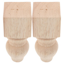 2er-Pack beige Holzmöbelbeine mit elegantem Schnitzwerk für Sofas, Stühle und Tische (Ersatzteil)