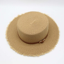 Damesolhat med bred skygge og bælte i raffia-strå – strand- og sommerhat med fedora, ananas-/stjernedesign, kompatibel med sommerudflugter og