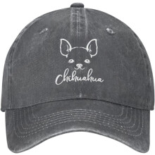 Șapcă de baseball pentru bărbați, cu imprimeu vintage în stare de uzură, reglabilă, din denim spălat, Chihuahua Dog Art