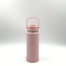 Bouteille d'eau isotherme de 590 ml (20,29 oz) avec bouchon à paille, manchon en silicone, acier inoxydable à double paroi sans BPA, isolation sous