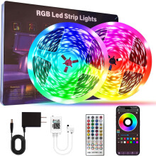 Bande LED avec télécommande et application de contrôle, 45,7 m (150 pi)