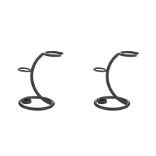 2Pcs Black Ferroalloy Standing Razor Rack for Convenient Storage