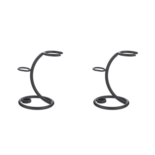 2Pcs Black Ferroalloy Standing Razor Rack for Convenient Storage