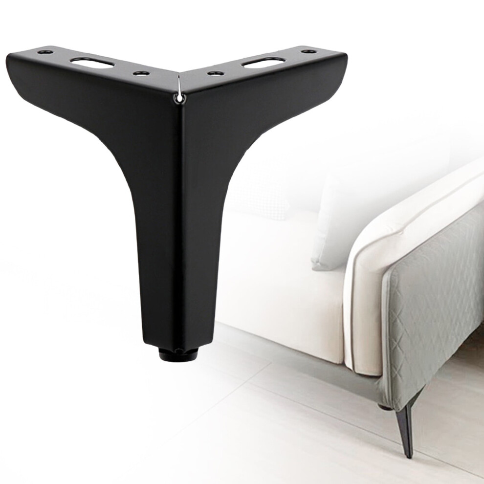 Black Metal Furniture Legs, 5.91X4.61", Modern Diy Replacement Legs For Couch, Dresser, Chair, Bed, Table, Ottoman, Cabinet, Cupboard Â Compatible 9499224950009