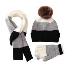 Kids' Knit 3-Piece Set (Ages 8-15): Plush Scarf, Gloves & Hat – Warm Christmas Gift for Girls & Boys, Stocking Stuffer