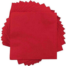 Small Beverage Napkins - 5 x 5 - Red - 50/Pack