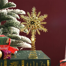Gold Glitter Filigree Christmas Star Tree Topper for Small/Mini Trees, Home Decor, Table/Shelf Ornaments