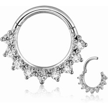 16G/8mm Surgical Steel Segment Nose Rings, Cartilage Clicker Hoop for Rook/Daith/Tragus, Gold-Plated Silver Septum Rings – Compatible with Men &