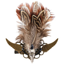 Broche Steampunk de engranaje y pluma, 8 cm