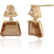 Bruine amberkleurige driehoekige hangende oorbellen (17 mm)