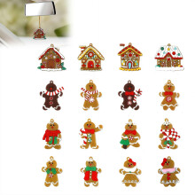 16 stuks houten peperkoekmannetjes als kerstboomversiering en autodecoratie – geschikt voor auto-interieurs