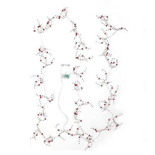 Guirlande lumineuse LED à perles rouges en forme de cœur, 20 lumières, 2 m
