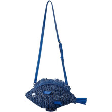 Strohtasche in Fischform – Handgefertigte, gewebte Strandtasche