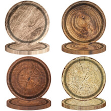 Assiettes en papier jetables imitation bois, 18 cm, paquet de 40