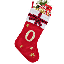 Stor julestrømpe - Personlig brodert julesokk med bokstaver til peishylldekorasjon, julepynt