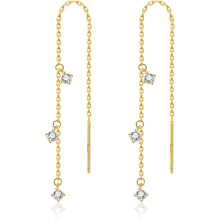 Long Rhinestone Drop Earrings for Women Wedding Tassel Dangle Drop Earrings Chandelier Dangling CZ Earrings for Women