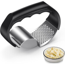 Garlic Press Rocker, Stainless Steel 2-in-1 Garlic Crusher for Effortless Smashing and Mincing,Gadgets for Home to Make Life Easier