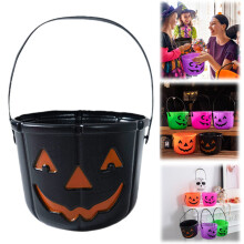 Smiling Pumpkin Bucket Desktop Ornament Plastic One Size