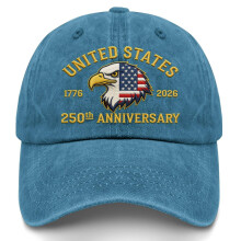 250e jubileum USA pet met verweerde USA adelaar- en vlagprint, patriottische baseballpet voor parades, 4 juli, casual dagelijks gebruik