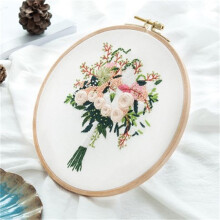 Shldybc Embroidery Supplies, Full Range Of Embroidery Cross Stitch Stamped Embroidery Cloth with Floral Kit