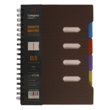 Cahier d'ordinateur universitaire à 5 sections, ligné, à spirale avec intercalaires, papier épais, compatible avec l'application Five Star