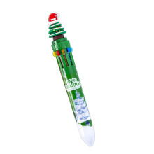 Christmas Themed Multi-Color Ballpoint Pens – Santa, Tree, Reindeer, Snowman Designs, Smooth Writing, Multi-Ink, Student Stationery