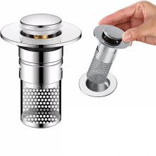 Stainless Steel Sink Drain Plug 34-40mm, Rustproof Basin Strainer Filter Compatible with 34/40mm Drain Hole (Pack of 1)