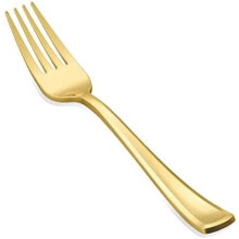 50PCS Gold Plastic Forks, Durable & Heavy Duty Disposable Utensils – Compatible with Parties, Thanksgiving, Christmas & Daily Use