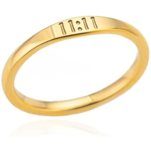 1111 Engelengetal Ring voor Dames, Roestvrij Staal