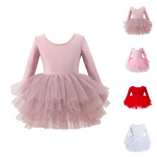 Girls' Ballet Tutu Dress & Leotard Set – Puffy Skirt Studio/Stage Wear, Compatible with Pink Dress Silhouette