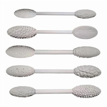 Conjunto de ferramentas de textura para projetos de arte, kit com 5 rolos ovais para padrões, bastões de modelagem para artesanato DIY (ambas as