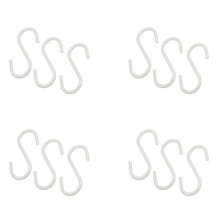 12 stuks witte plastic S-vormige ophanghaken voor sjaals en kleding