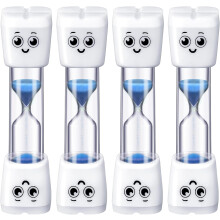 4 Pieces Toothbrush Timer 2 Minute Sand Timer Smile Pattern Tooth Brushing for Proper Tooth Brushing Oral Hygiene(Blue, Pink, Yellow, Green)