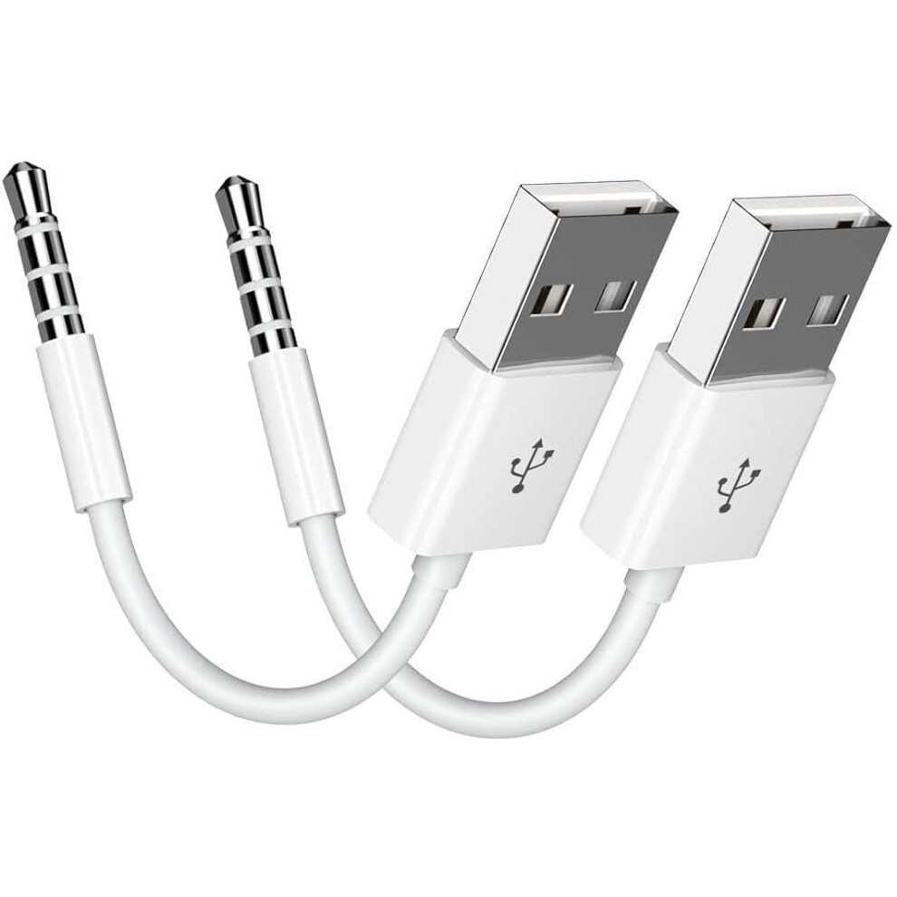 Ipod Shuffle Cable, 2 Pack 3.5Mm Jack/Plug To Usb Usb Power Charger Sync Data Transfer Cable For Ipod Shuffle 3Rd 4Th Mp3/Mp4 9009879069812