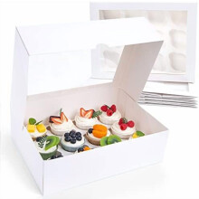 12 Count Cupcake Boxes, 6PCS Cupcake Container with Window Boxes Holding 72 Pastry Box for Birthday Holiday Party Bakery Supplies 13.2"x9.8"x4"