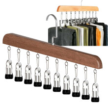 Organizzatore per armadio con 10 clip - Organizzatore salvaspazio da appendere, gancio girevole a 360 per leggings, pantaloni, sciarpe, cappelli,
