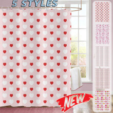 Duschvorhang zum Valentinstag, 71 x 35 Zoll, wasserdicht, romantisches Herzdesign – Valentinstagsdeko fürs Badezimmer