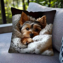 1 Pcs Dog Patterns Decorative Pillow Covers Soft Fabric With Hidden Zipper For Sofa And Bed Home Decor Throw Pillow Case