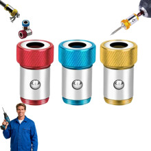 Magnetic Screwdriver Head Ring Set, 1/4" (6.35mm), Removable Anti-Slip Holder for Household & Auto Repairs
