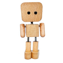 Magnetic Wooden Car Dashboard Bobblehead Toy w/ 12 Faces