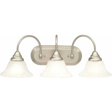 12 in. 3-Light Brushed Nickel Bathroom Vanity Light Frosted Glass Shade