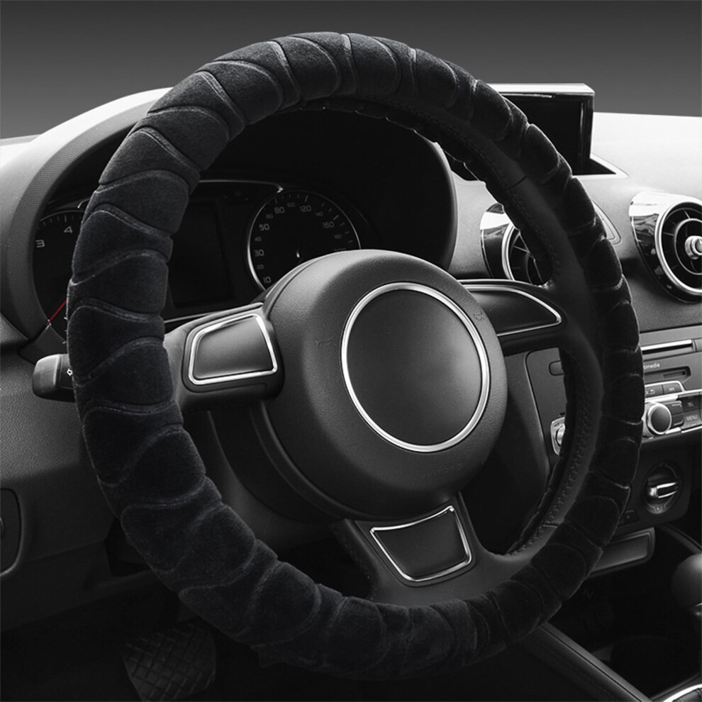 Car Steering Wheel Cover Massage Velvet Warm Universal Size 14.96 Inches Suv Truck Anti Slip Odorless Summer Winter 9357860046411