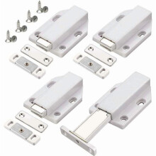 Push to Open 4 Pieces Push Open Push Door Cupboard Magnet Closure for Cabinet Drawer System Magnetic Latch Lock Push Door Damper for Cupboard Door