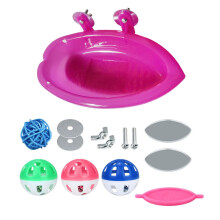 Interactively Mirrored Bird Bath Toy Wall Mounted Bird Bathing Tub Pool Toy for Cockatiels Parakeets Finches