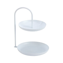 2-Tier Metal Tiered Tray Stand for Cakes, Desserts, Cupcakes & Tea Parties – Christmas Table Decor, Compatible with Standard Serveware