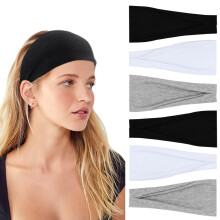 ZOUYUE Pannband för kvinnor, halkfria, premium stretchiga pannband håraccessoarer, använd för yoga, mode, träning, resor eller löpning, 6-pack